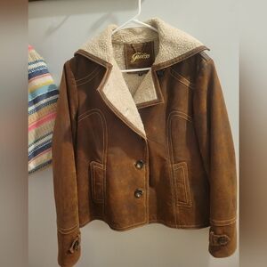 GUESS Women's Brown Shearling Jacket